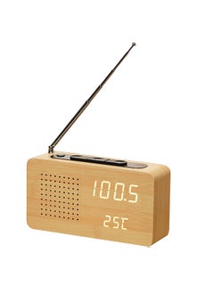 Multifunctional Retro Bedside Radio Wood Alarm Clock High Definition Large Screen Digital Display Clock Radio