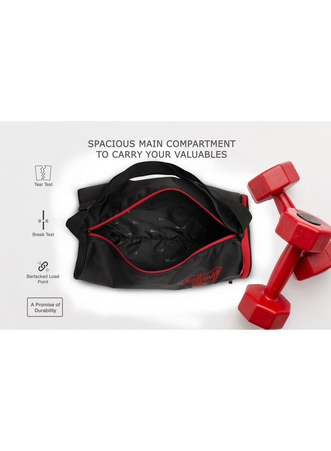 SFANE حقائب جيم سفاني للرجال مع قسم منفصل للأحذية حقائب رياضية للنساء حقائب دفل غير محددة للجيم للسفر والحمل حقائب دفل قابلة للتعديل حقيبة رياضية - أسود وأحمر - Image 3