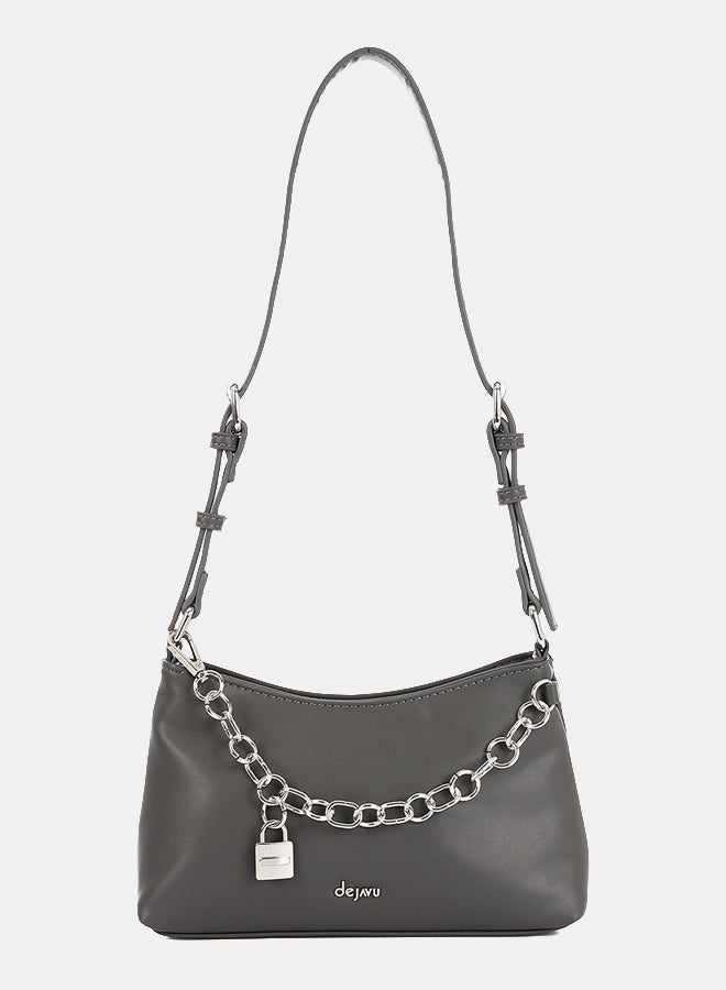 ديجافو حقيبة كتف بسحاب بسلسلة زخرفية - Image 1