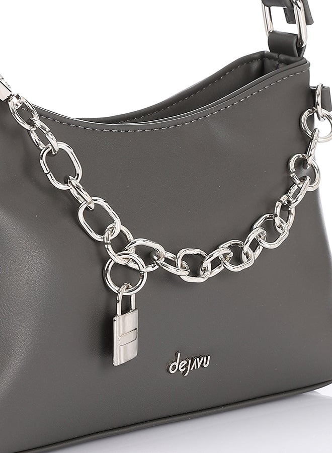 ديجافو حقيبة كتف بسحاب بسلسلة زخرفية - Image 4