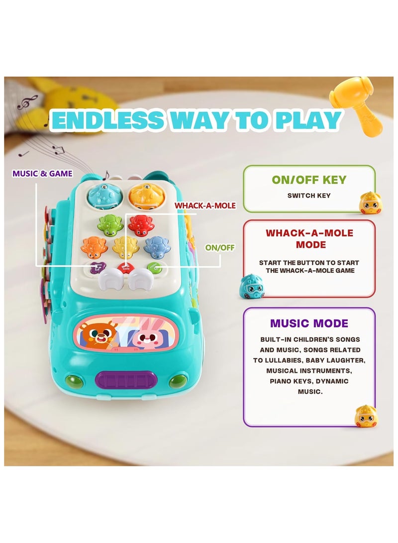 NNEWVANTE Baby Toy for Old,Toddler Toys Early Learning Montessori Toy 18+Months+,6 in 1 Infant Educational Busy Center,Musical Bus Baby Toys Christmas Birthday Gifts,Blue - Image 5