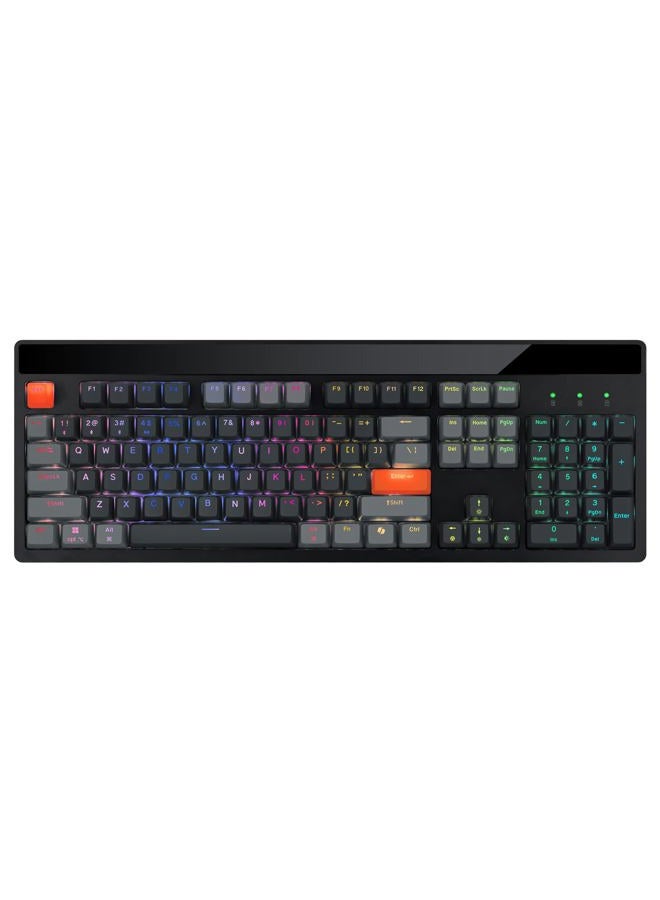 ADESSO Easytouch 1300 Mechanical Keyboard RGB Illuminated Hot Swappable Red Switches Wired Wireless Bluetooth Gaming Keyboard with Copilot AI Hotkey for Windows Mac - Image 2