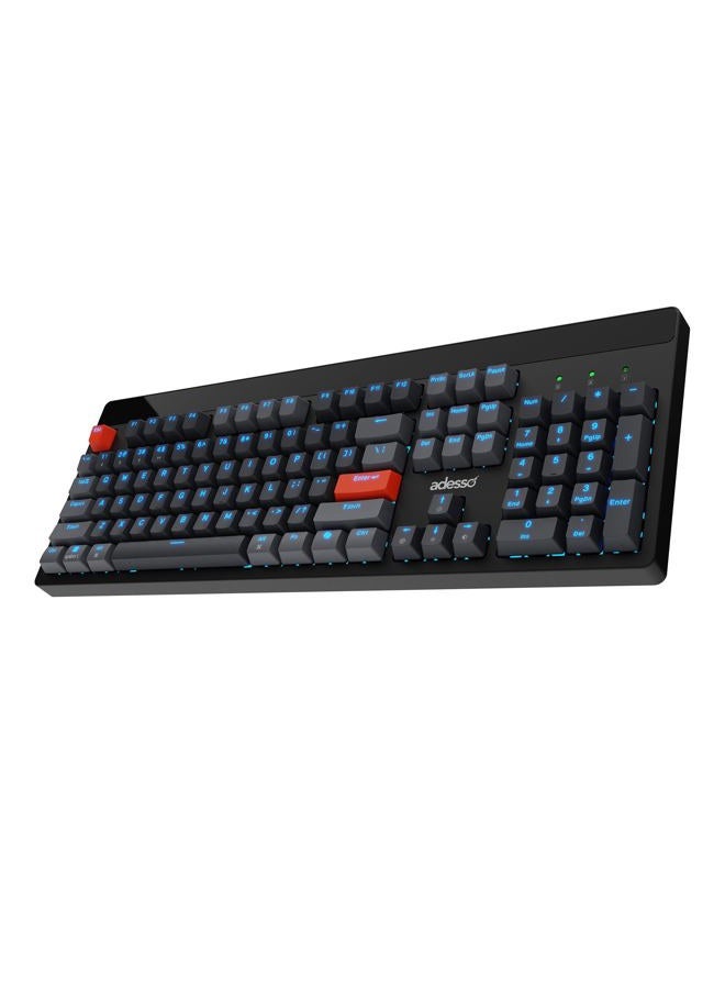 ADESSO Easytouch 1300 Mechanical Keyboard RGB Illuminated Hot Swappable Red Switches Wired Wireless Bluetooth Gaming Keyboard with Copilot AI Hotkey for Windows Mac - Image 1