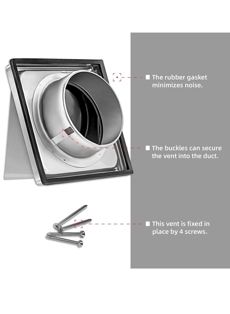 كابتن تيك 4 Inch Stainless Steel Air Vent Covers, External Walls Extractor Fan Exhaust Outlet Vent Cover - Image 4