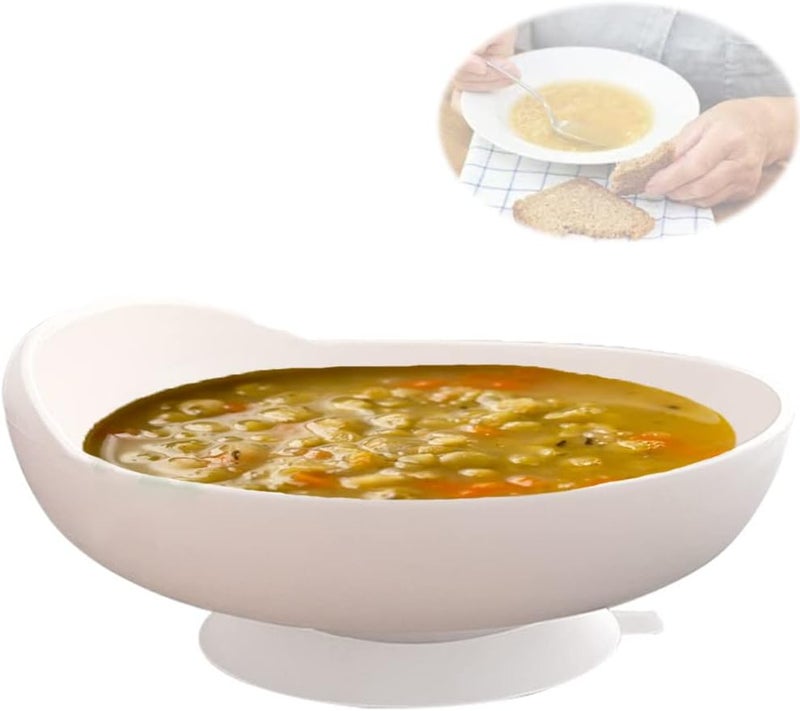 MUROCEA Scooper Bowl with Suction Cup Base, Eating Aid Assistant for Scooping Food, Dining Assistive Food Guard for Disabled, Elderly, Handicapped, 1pcs - Image 1