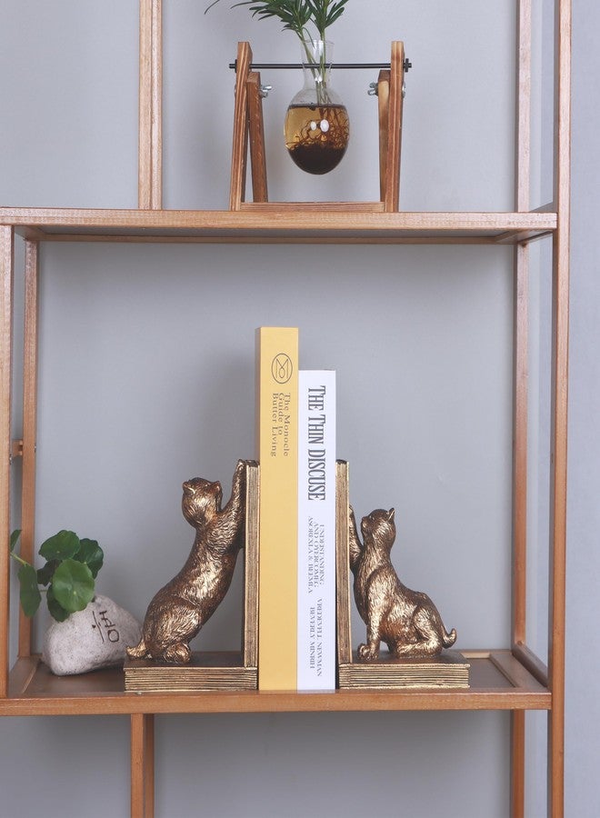 Mervkis Book Ends for Shelves to Hold Books Heavy Duty,Decorative Bookend for Bookshelf Décor,Cute Animal Cat Book Stopper Cat Statues for Home, Office Desk Decoration,1pair - Image 4