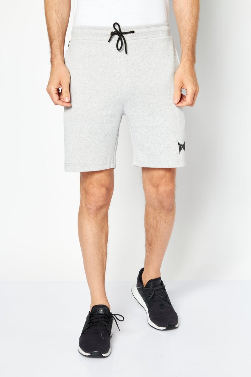 TapouT Men Sportwear Fit Brand Logo Training Shorts, Light Grey Heather - Image 1