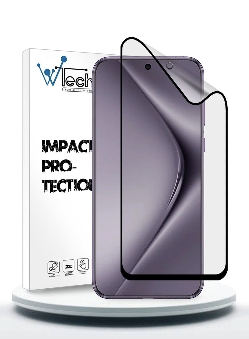 Wtech Huawei Pura 70 Pro / Pura 70 Pro+ / Pura 70 Pro Plus 5G 2024 Nano Ceramic Full Glue Full Cover Matte Flexible Screen Protector (MSCNMN) - Clear/Black - Image 1