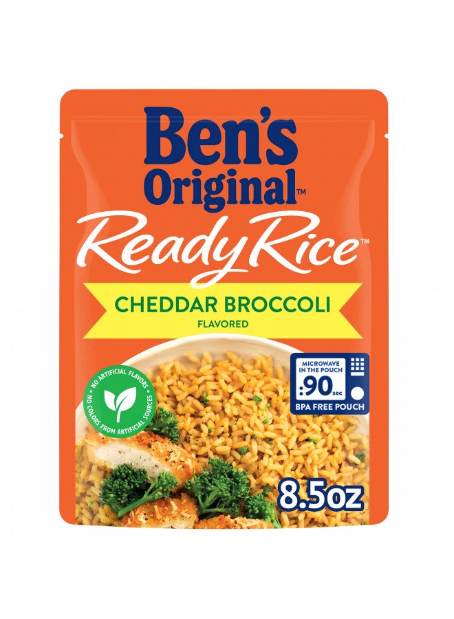 Ben's Original BEN'S ORIGINAL Ready Rice Cheddar Broccoli Flavored Rice, Easy Dinner Side, 8.5 OZ Pouch (Pack of 12)  - Image 1