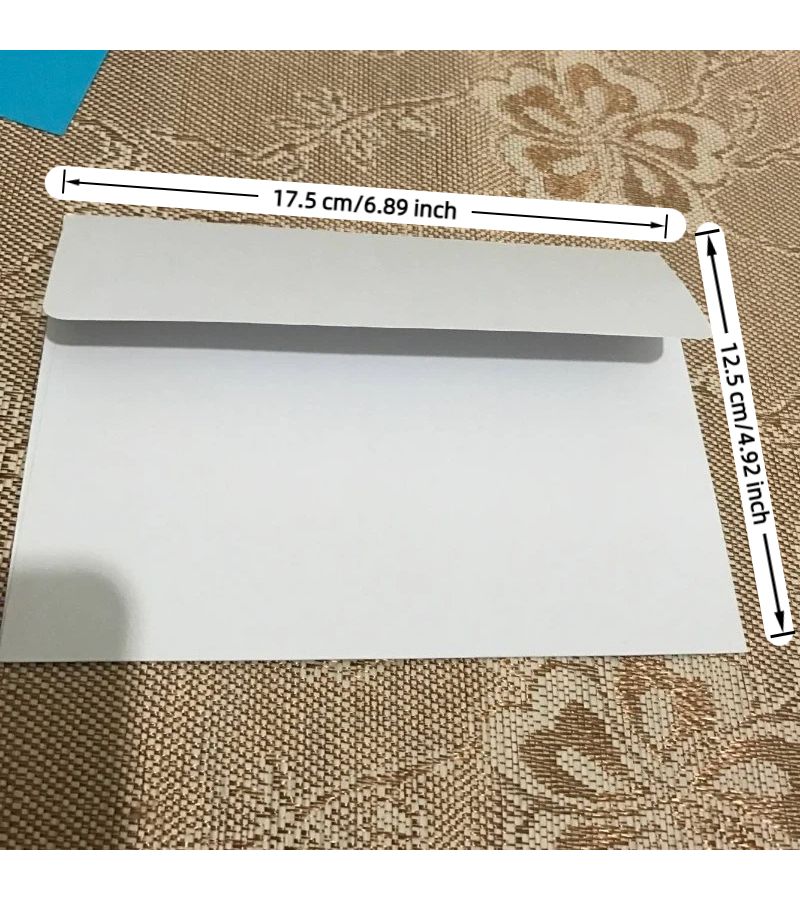 10 أظرف ورق كرافت عادي 6.89 × 4.92 بوصة وردي غير مطبوع نمط عتيق مناسب لتخزين البطاقات البريدية - Image 2