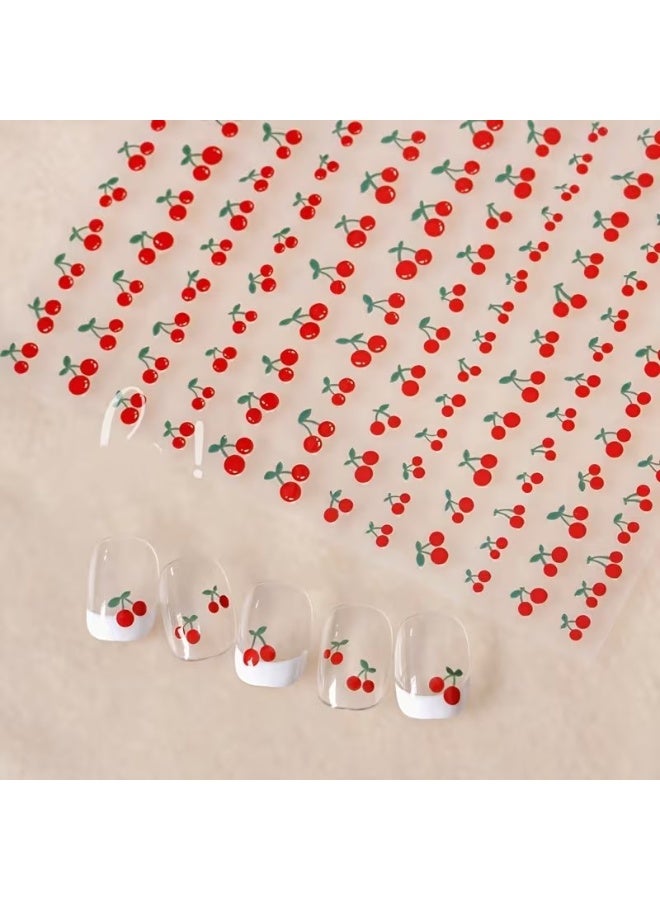 Goolsky Cherry Charm Nail Art Stickers, Kawaii Fruit Design Nail Transfer Decals, DIY Nail Art Decorative Sliders - Image 5