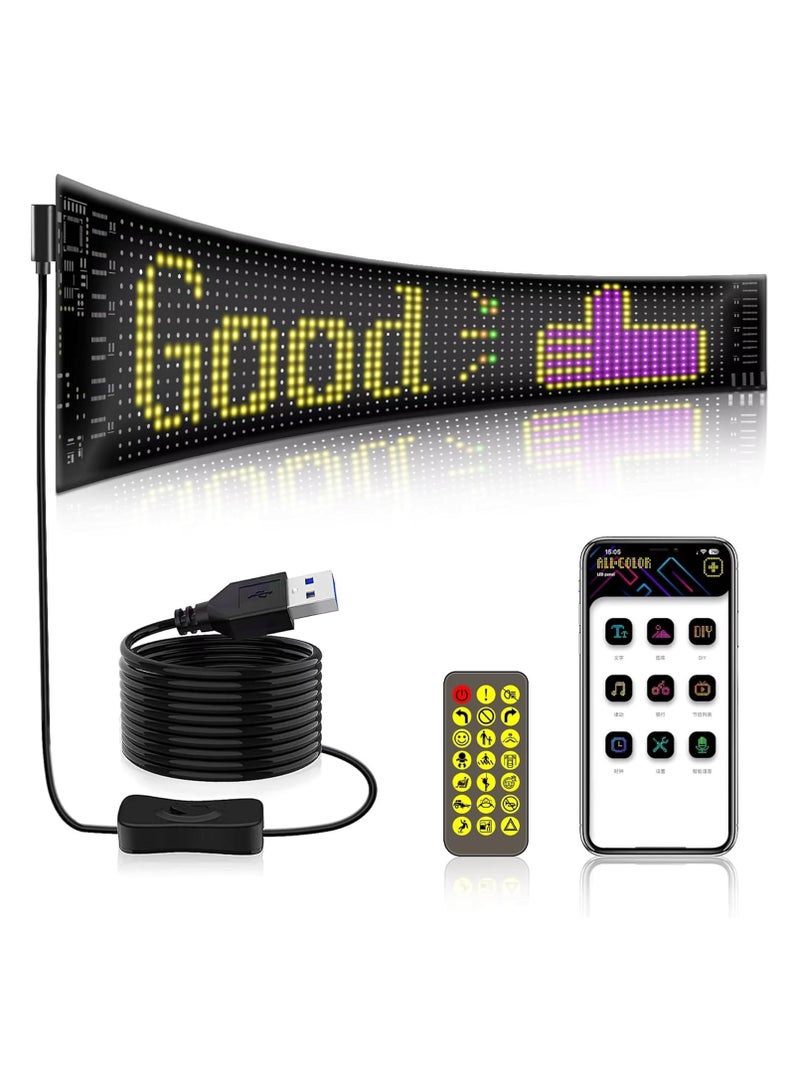 Generic Programmable LED Car Sign with Bluetooth App Control Flexible LED Matrix Panel USB Powered Customizable Scrolling Text for SUVs Taxis Store Displays Event Decorations  - Image 2