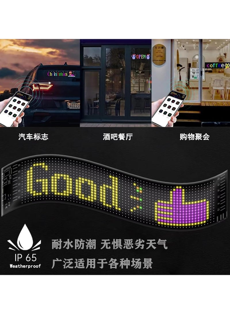 Generic Programmable LED Car Sign with Bluetooth App Control Flexible LED Matrix Panel USB Powered Customizable Scrolling Text for SUVs Taxis Store Displays Event Decorations  - Image 3