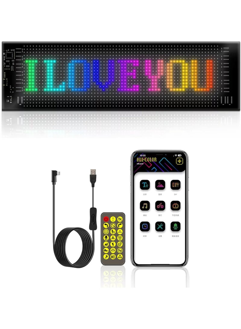 Generic Programmable LED Car Sign with Bluetooth App Control Flexible LED Matrix Panel USB Powered Customizable Scrolling Text for SUVs Taxis Store Displays Event Decorations  - Image 1