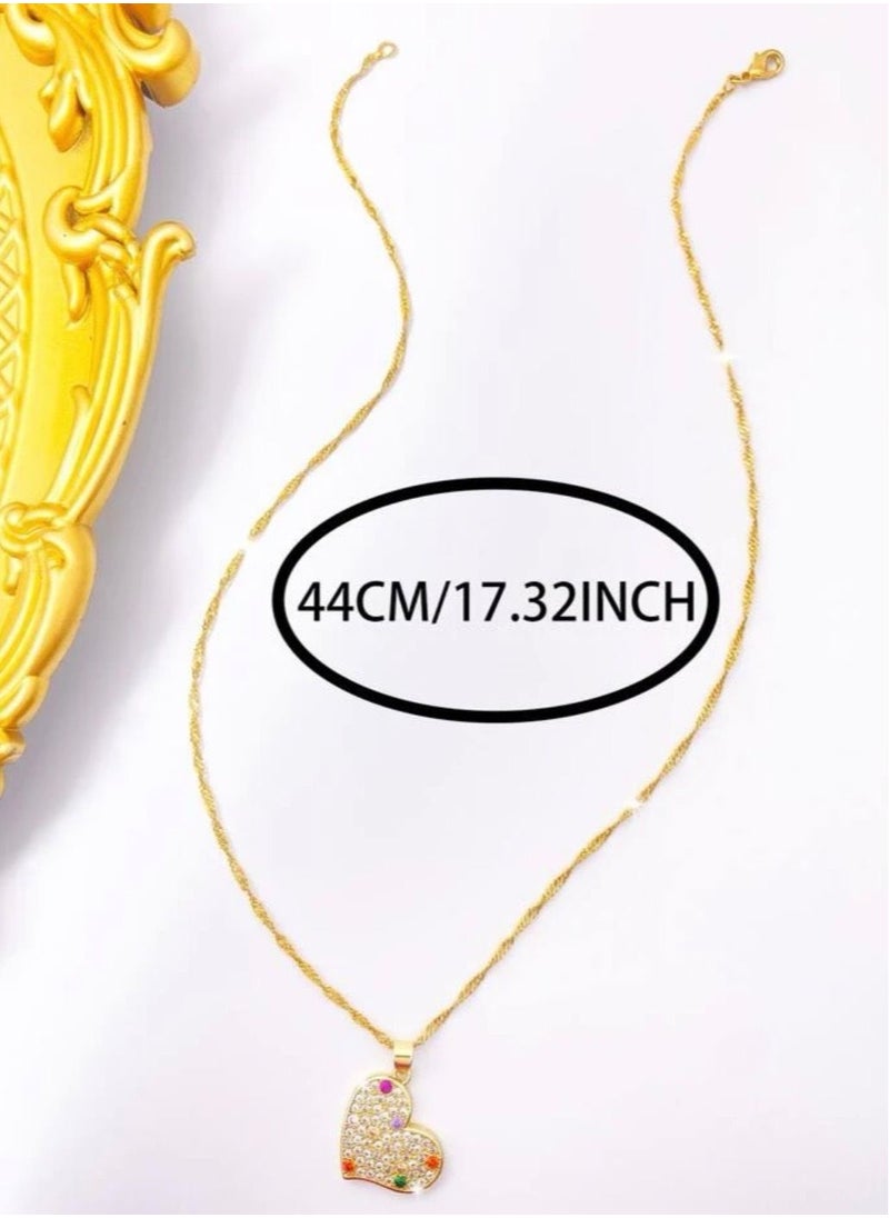 sixtyfour Elegant Stainless Steel Gold Plated Necklace For Women  - Image 3