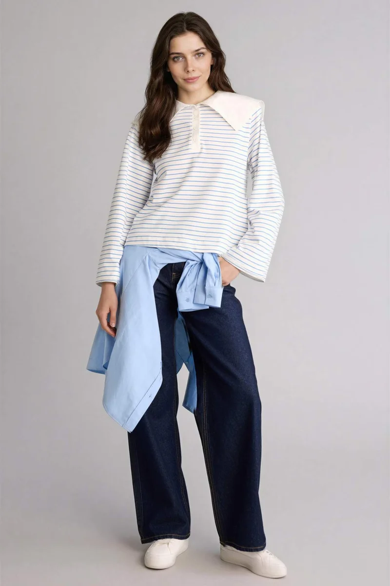 ديفاكتو Loose Fit Long Sleeve Tunic