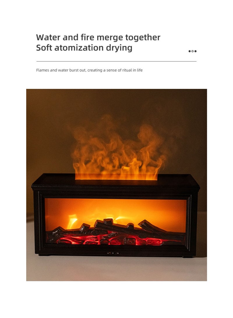 Essential Oil Diffuser | Fireplace Flame-Shaped Essential Oil Diffuser | Upgraded Aromatherapy Humidifier with 7 Flame Colors | Quiet Operation, 280ml, with Remote Control | Ideal for Bedrooms and Home Offices (Black Fireplace) - Image 4