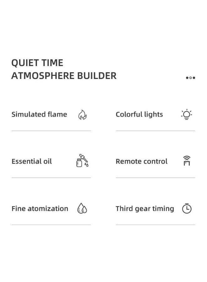 Essential Oil Diffuser | Fireplace Flame-Shaped Essential Oil Diffuser | Upgraded Aromatherapy Humidifier with 7 Flame Colors | Quiet Operation, 280ml, with Remote Control | Ideal for Bedrooms and Home Offices (Black Fireplace) - Image 2