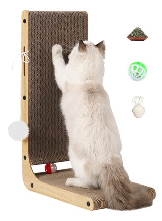 Cat Scratcher 60*40*25CM  L Shape Cat Scratch Pad Wall Mounted Cat Scratching Cardboard with Ball Toy for Indoor Cats Large Size - pzsku/Z423B0F15D65F57A35FC8Z/45/_/1729763127/8bb1fbf6-67ec-449f-a554-97b84fd17e1c
