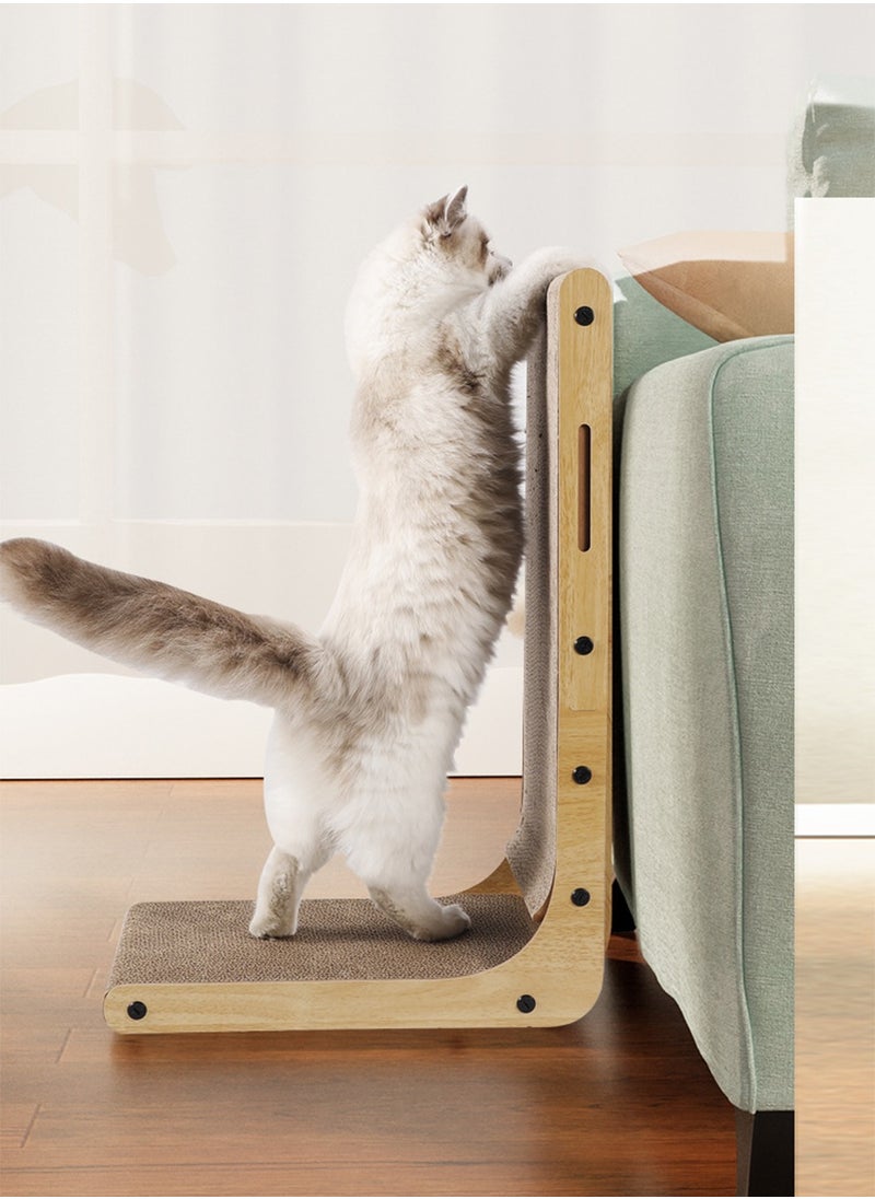 Arabest - Cat Scratcher 60*40*25CM  L Shape Cat Scratch Pad Wall Mounted Cat Scratching Cardboard with Ball Toy for Indoor Cats Large Size - Image 1