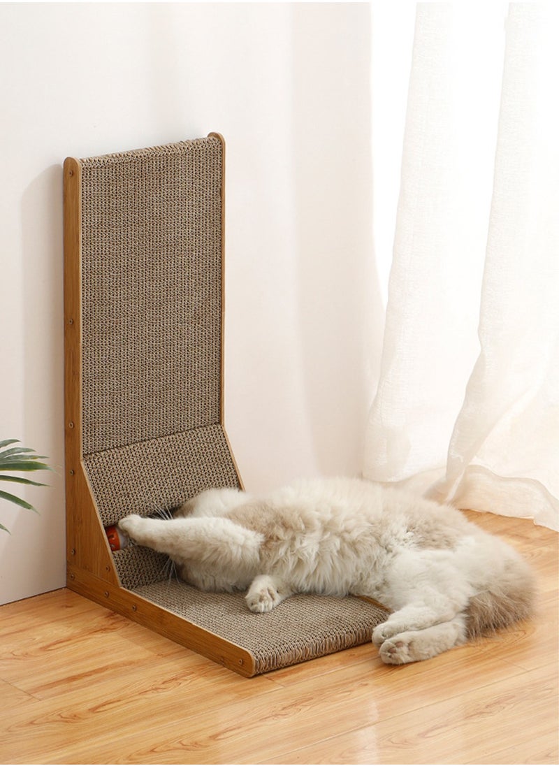Arabest - Cat Scratcher 60*40*25CM  L Shape Cat Scratch Pad Wall Mounted Cat Scratching Cardboard with Ball Toy for Indoor Cats Large Size - Image 1