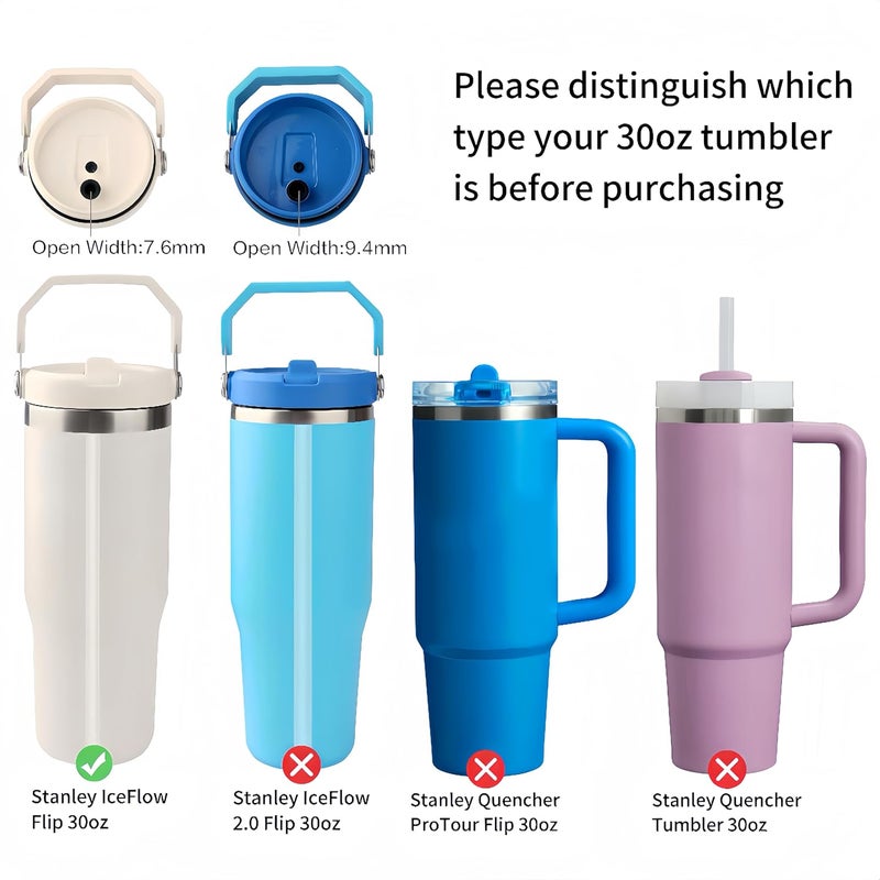 Bulbrite Replacement Straws Compatible with Stanley IceFlow Flip Straw Tumbler 30 oz,64 oz-Accessories included 6 Straws,1 Cleaning Brush(Not For Stanley Ice Flow 2.0 Flip Tumbler 30 oz,64 oz) - Image 5