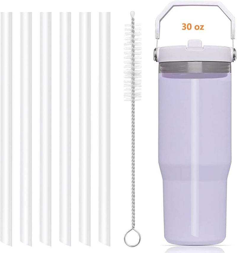 Bulbrite Replacement Straws Compatible with Stanley IceFlow Flip Straw Tumbler 30 oz,64 oz-Accessories included 6 Straws,1 Cleaning Brush(Not For Stanley Ice Flow 2.0 Flip Tumbler 30 oz,64 oz) - Image 1