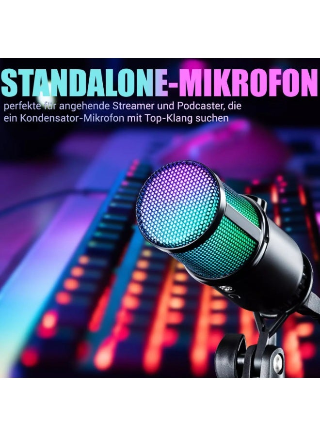 هايبر ميكروفون مكثف للألعاب M021 بمنفذ USB مع مقبس سماعة رأس مقاس 3.5 مم، مايكرو جيمر لبث البودكاست ومؤتمرات يوتيوب، متوافق مع أجهزة الكمبيوتر الشخصية واللاب توب وبلاي ستيشن 4/5 - Image 5