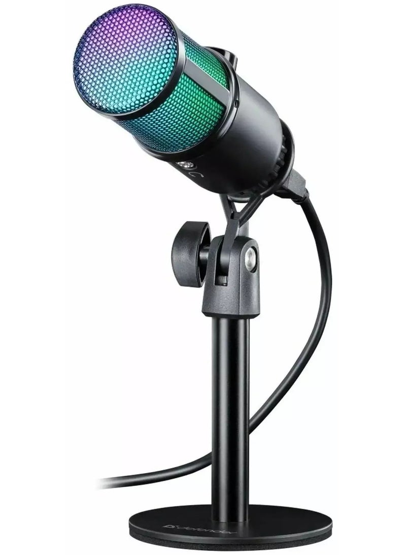 هايبر ميكروفون مكثف للألعاب M021 بمنفذ USB مع مقبس سماعة رأس مقاس 3.5 مم، مايكرو جيمر لبث البودكاست ومؤتمرات يوتيوب، متوافق مع أجهزة الكمبيوتر الشخصية واللاب توب وبلاي ستيشن 4/5 - Image 1