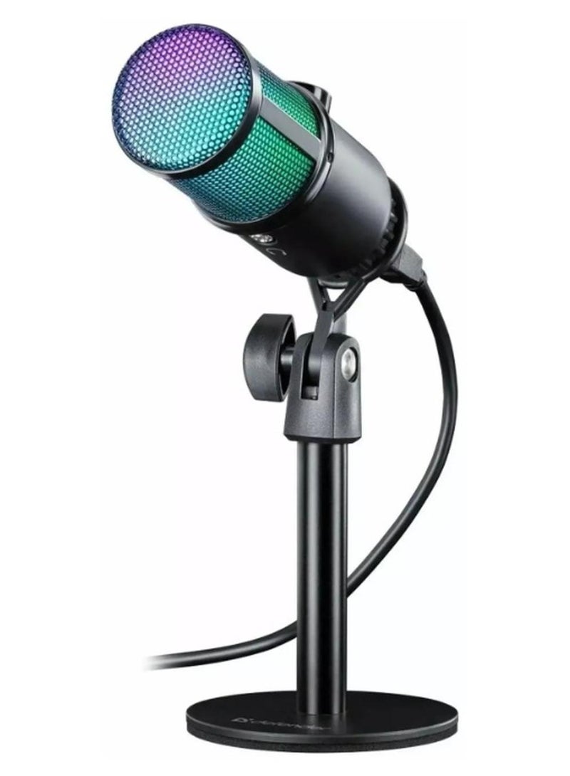 هايبر ميكروفون مكثف للألعاب M021 بمنفذ USB مع مقبس سماعة رأس مقاس 3.5 مم، مايكرو جيمر لبث البودكاست ومؤتمرات يوتيوب، متوافق مع أجهزة الكمبيوتر الشخصية واللاب توب وبلاي ستيشن 4/5 - Image 1