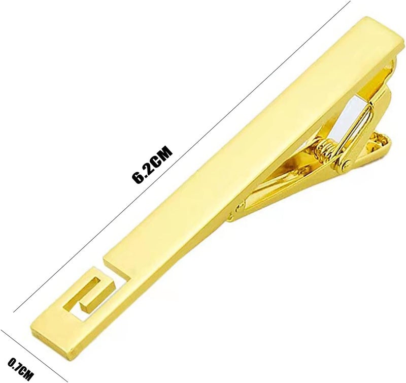 klarako Tie Clips for Men, 2 Pack Classic Tie Clip Silver Gold Black Necktie Tie Bar Pinch Clips Suitable for Wedding Anniversary Business - Image 2