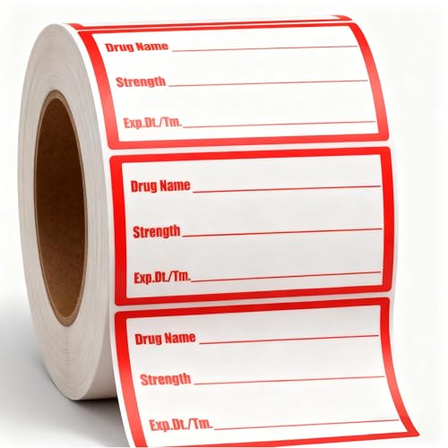 Well Tile 500Pcs Drug Name Label Stickers Medication Strength Stickers 1x2 Inch-Veterinary Instruction Labels Reminder Labels - Image 1