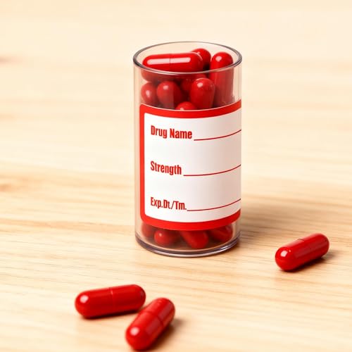 Well Tile 500Pcs Drug Name Label Stickers Medication Strength Stickers 1x2 Inch-Veterinary Instruction Labels Reminder Labels - Image 4