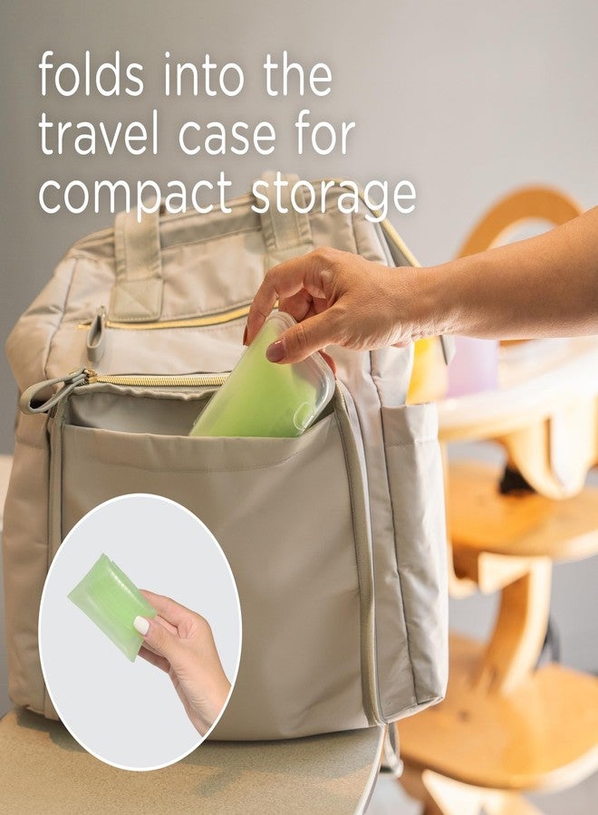 Olababy Fold N Go Silicone Baby Bib w/Travel Case, Waterproof (Blueberry) - Image 5