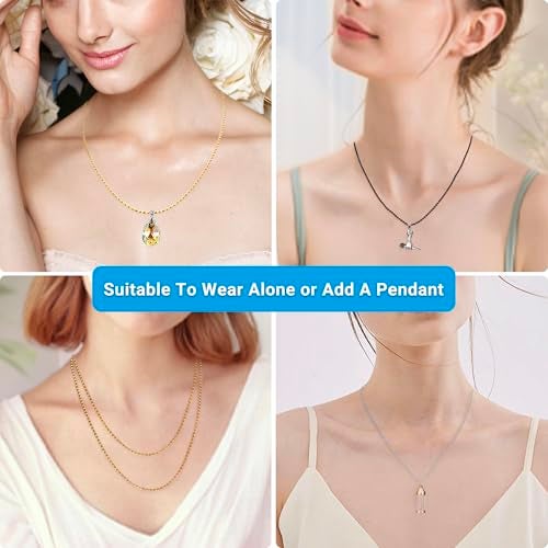 Forimaluence 33 Feet Ball Chain Necklace, 2.4mm Ball Bead Chain with 30 Pieces Connectors Clasps,Metal Ball Chain for Dog Tag, Ceiling Fan Pull Chain Extender, Jewelry Making Kit, DIY Crafts (Gold) - Image 3