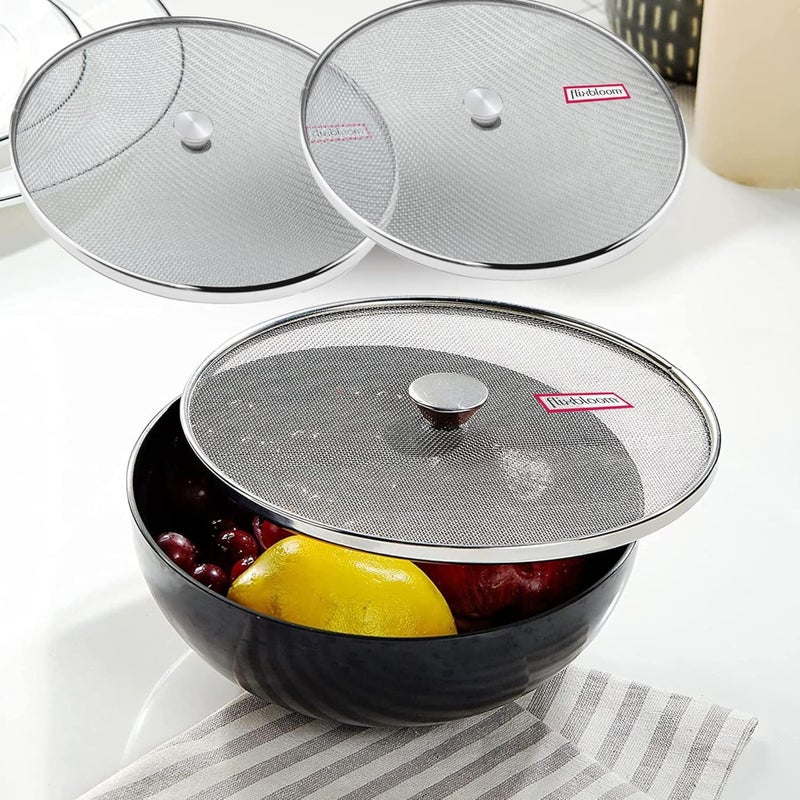FLIXBLOOM Flixbloom Special Stainless Steel Net Mesh Lid Combo Pack of 3 Pcs Utensils Lid 810 11 Inch  - Image 1