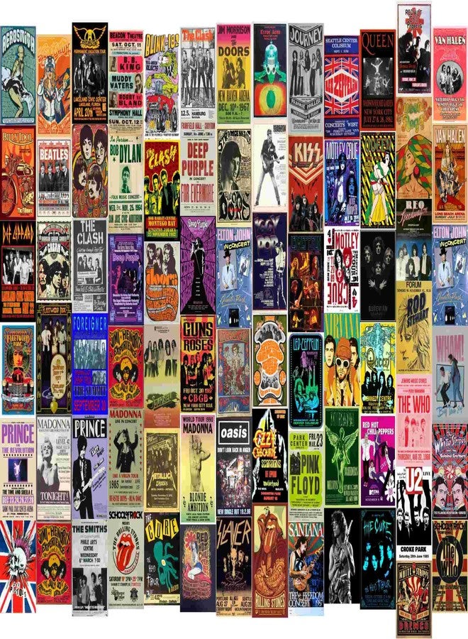 KARTMEN Paper 80Pcs Vintage Rock Band 4X 6 Inch Posters For Room Aesthetic, 70S 80S 90S Retro Music Room Wall Bedroom Decor Wall Art, Vintage Rock Band Music Concert Poster Wall Collage - Image 4