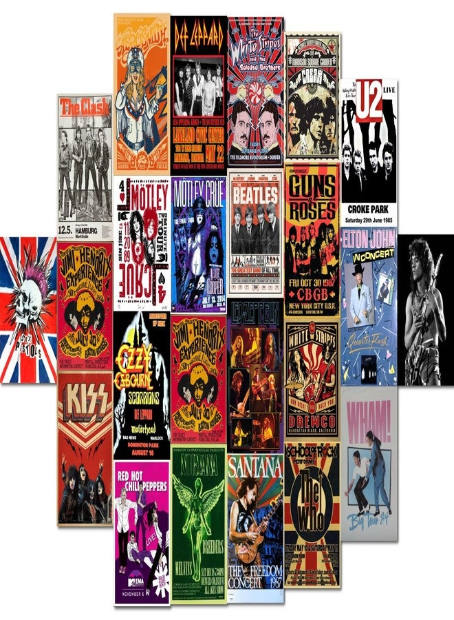 KARTMEN Paper 80Pcs Vintage Rock Band 4X 6 Inch Posters For Room Aesthetic, 70S 80S 90S Retro Music Room Wall Bedroom Decor Wall Art, Vintage Rock Band Music Concert Poster Wall Collage - Image 2