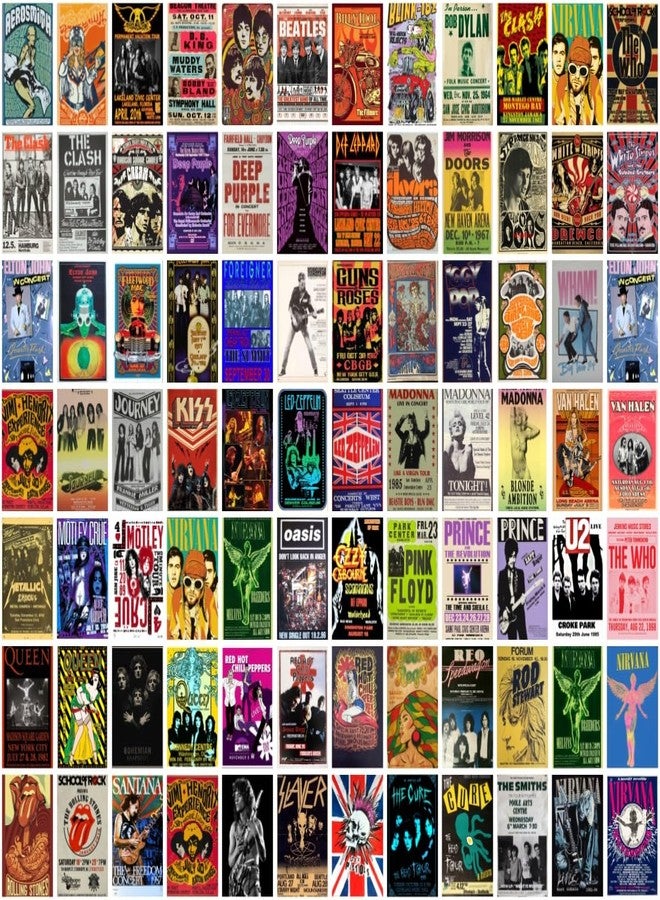 KARTMEN Paper 80Pcs Vintage Rock Band 4X 6 Inch Posters For Room Aesthetic, 70S 80S 90S Retro Music Room Wall Bedroom Decor Wall Art, Vintage Rock Band Music Concert Poster Wall Collage - Image 1