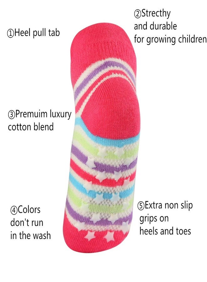 Cottock 12 Pairs Toddler Girl Grips Socks, Baby Ankle Socks Girl Cotton Socks Anti Slip for Kids (12 Pairs/Reinforced Ankle, 5-7 Years) - Image 2