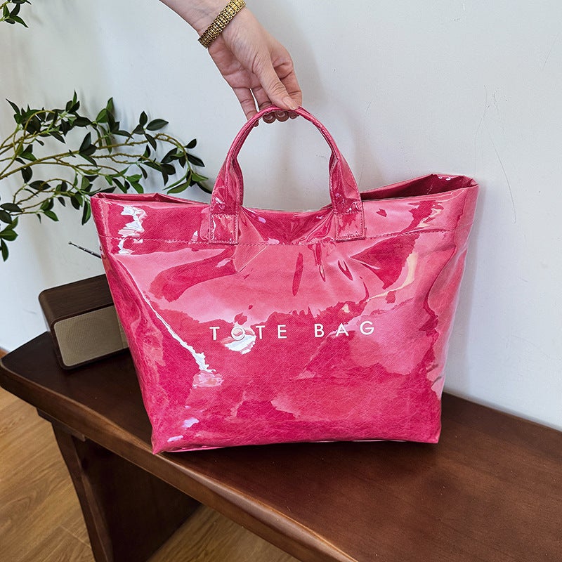 Fashionable And Versatile Handbag Jelly Bag For Women, New Autumn Simple Large-Capacity Commuter Tote Bag