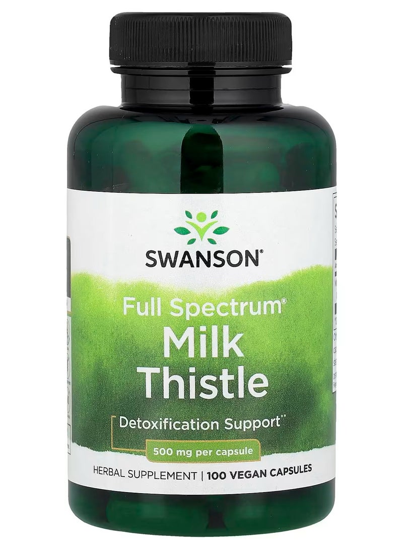 SWANSON Full Spectrum Milk Thistle 500 mg 100 Vegan Capsules - Image 1