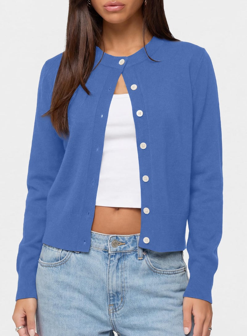 Darong Cropped Cardigan Sweaters for Women Lightweight Crop Knit Y2k Fall Outfits Fashion Clothes 2026 9128 Sky Blue M - Image 4