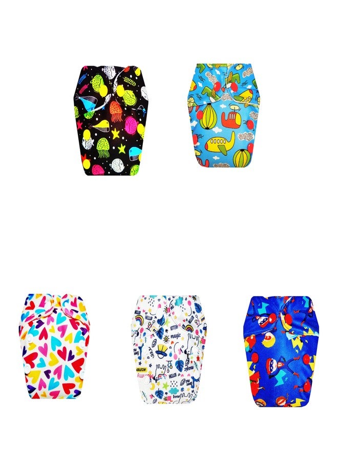 Dumbledo Premium Newborn Cloth Diaper with Integrated Insert (Pack of 5) | Hypoallergenic | Reusable & Washable | Quick Dry | Trusted by Moms | 0 - 4 Months | Unisex Baby - Image 1