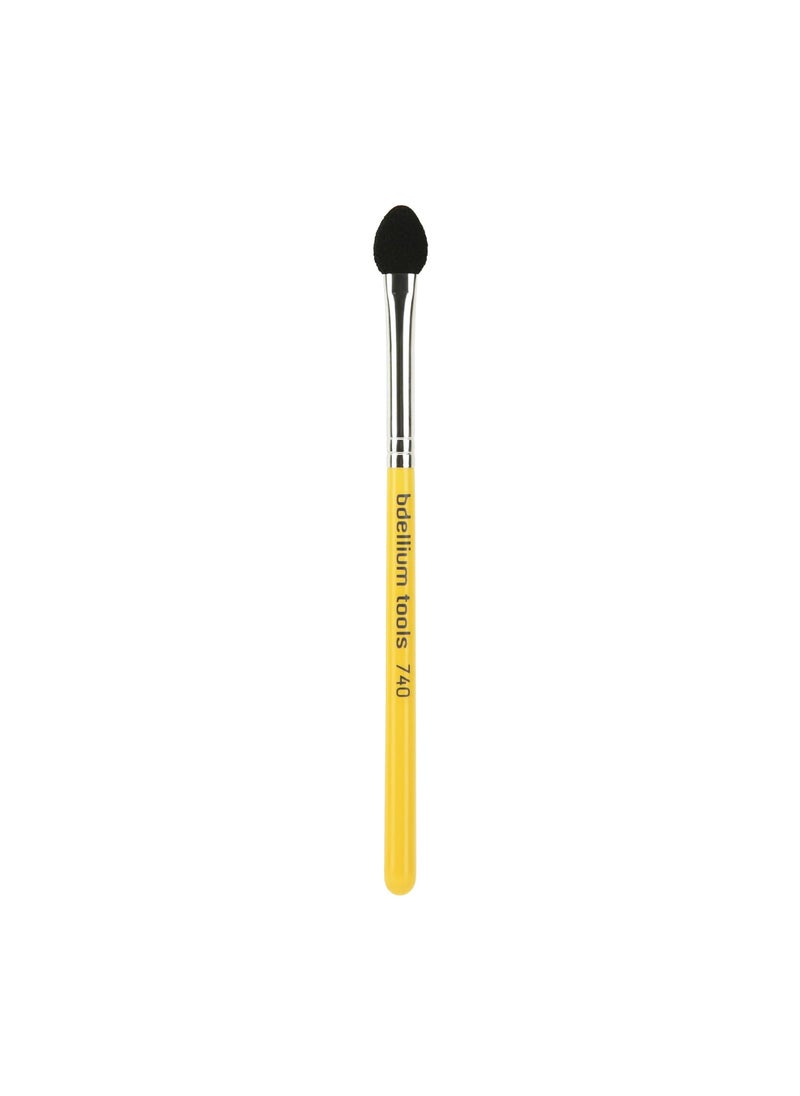 Bdellium Tools Bdellium Tools Professional Makeup Brush - Travel 740 Sponge Applicator - Short Wooden Handle for Convenient Travel, For Eyeshadow Application (Yellow, 1pc) 