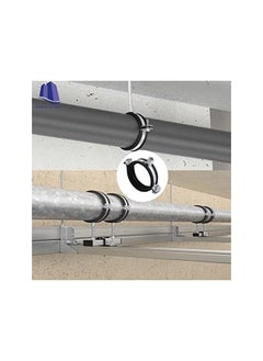 Royal Apex Royal Apex Heavy Duty Adjustable Two-screw Pipe Galvanized Iron (GI) Clamp with Rubber Lined or Unlined for Wall Ceiling Mount Pipe Supports, Split Ring Hanger (1.1/2 Inch, Pack of 5)  - Image 5
