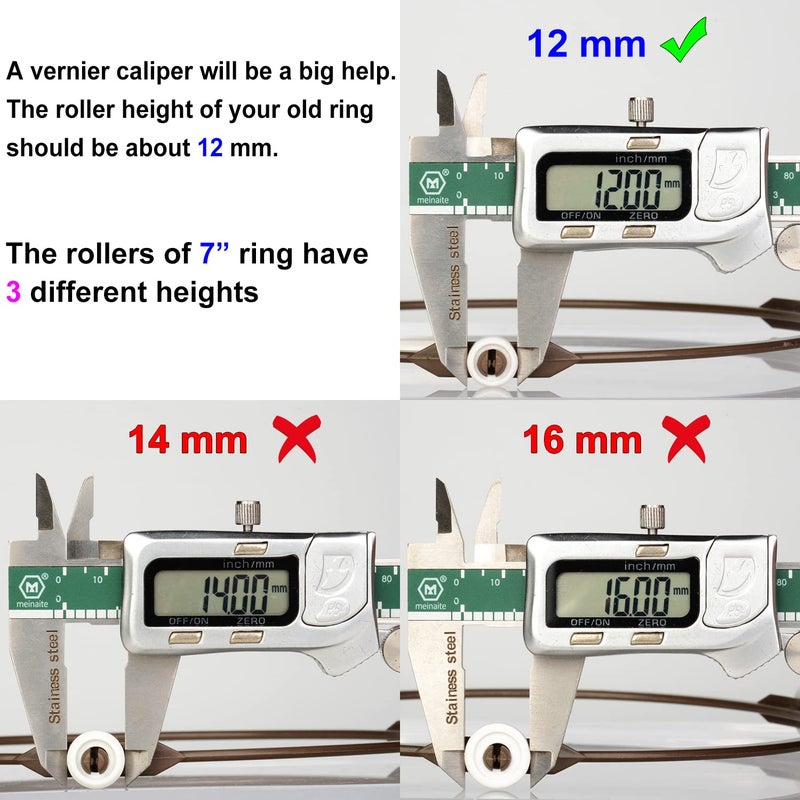 Jolaxy 7" Microwave Turntable Ring with 12 mm Rollers, Microwave Oven Tray Support, Glass Plate Rotating Roller Ring, Ring Outer Diameter 7 inch (17.8 cm), Roller Height 12 mm - Image 4