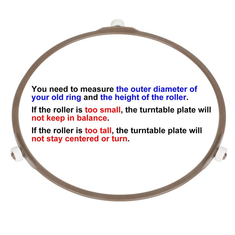 Jolaxy 7" Microwave Turntable Ring with 12 mm Rollers, Microwave Oven Tray Support, Glass Plate Rotating Roller Ring, Ring Outer Diameter 7 inch (17.8 cm), Roller Height 12 mm - Image 5