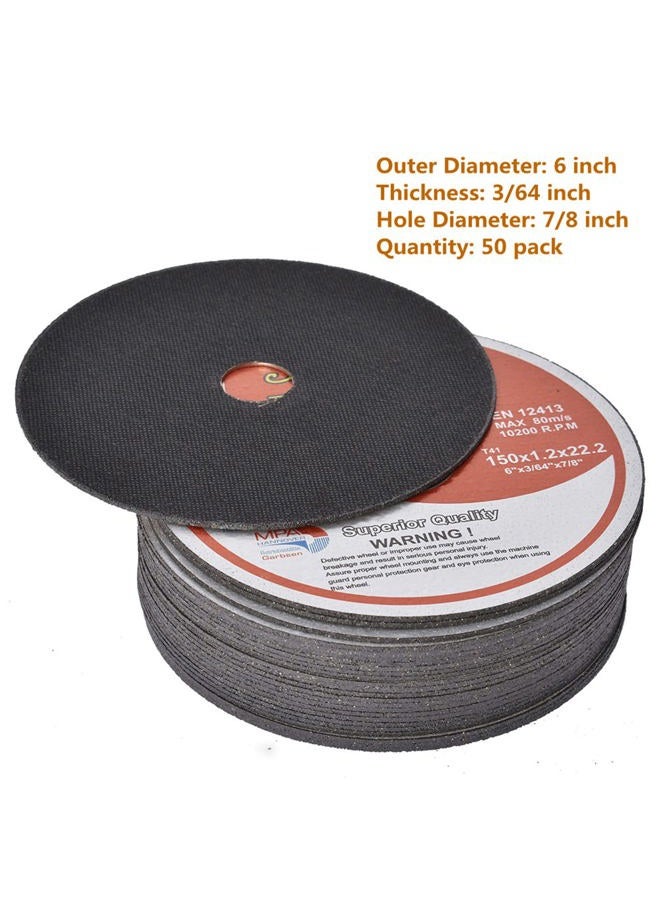 kimllier 50 Pack Cut Off Wheel 6 Inch x 0.045 Inch x 7/8 Inch Metal and Stainless Steel Cutting Discs Fit for Angle Grinders - Image 3