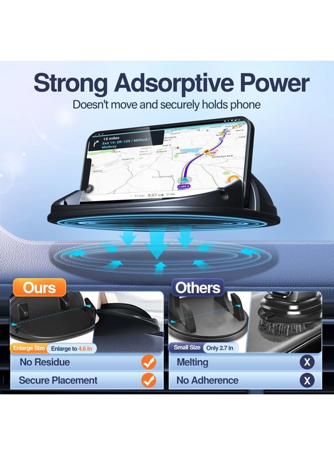 Loncaster Car Phone Holder, Car Phone Mount Silicone Car Pad Mat for Various Dashboards, Slip Free Desk Phone Stand Compatible with iPhone, Samsung, Android Smartphones, GPS Devices and More, Black - Image 2